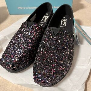 Toms Black Glitter Alpargata